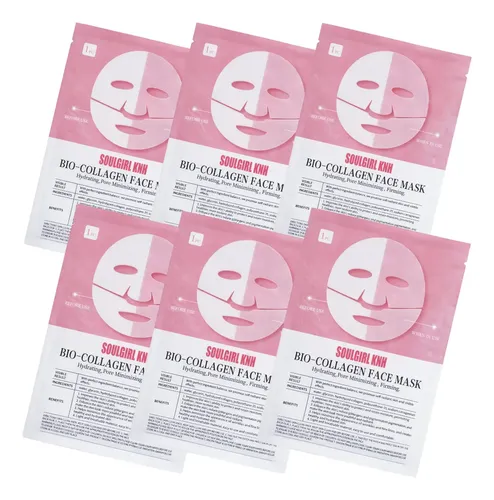 6 Mascarillas Faciales De Biocolageno Hidratante Rejuvenece