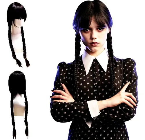 Peluca Larga Lacia Negra Halloween Bruja Deco506 Mala Terror