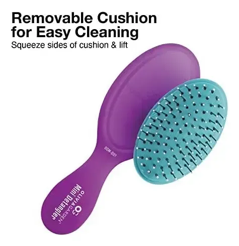 Olivia Garden Og Brush Detangler, Tamaño De Bolsillo, Para Y Púrpura
