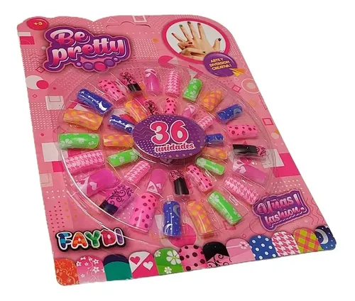 Set De Uñas Divertidas Colores Y Diseños Surtidos 36 Piezas