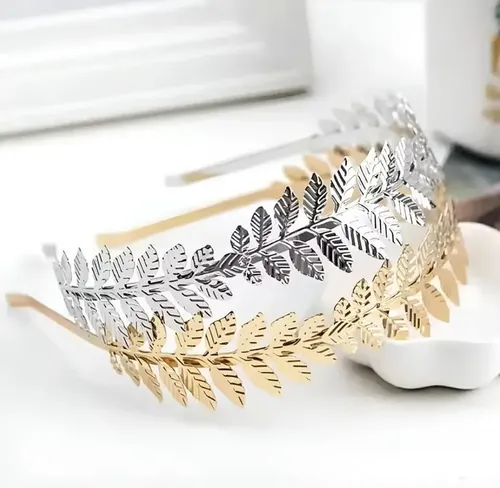 Vincha Metálica Hojas Estilo Griego Romano