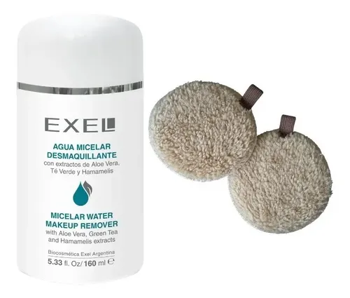 Agua Micelar Desmaquillante Limpieza Y 2 Pad De Tela Exel