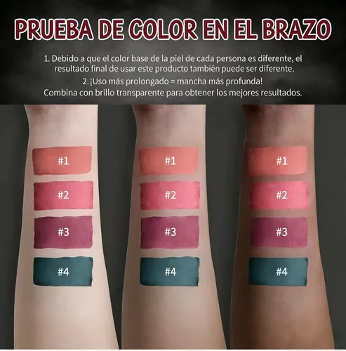 Set De 4 Unidades, Lápiz Labial, Tinte Labial, Gel, Larga Du 1