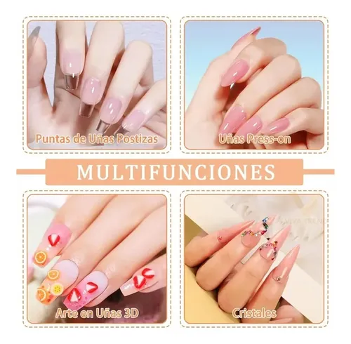 Kit 4pzs Polygel Sólido Para Diseño Uñas Extensión 15ml