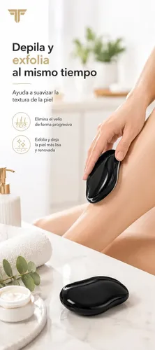 Piedra Depiladora Cristal Exfoliante Sin Dolor Lavable Suave Negro