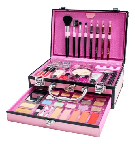 Maletin De Maquillaje Porta Cosmetico Makeup 31 Piezas LIBERCAM BAMA-02 Color Rosa