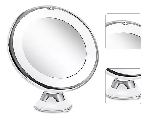 Maquillaje Con Succión Con Espejo Led Flexible De 360 Grados Con Aumento De 10 Aumentos