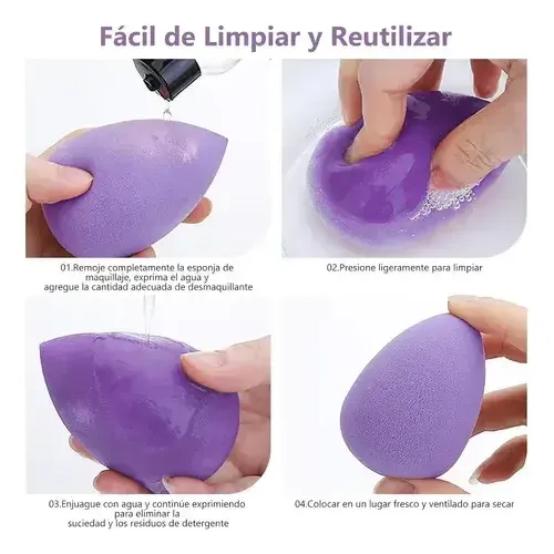 45 Pcs Esponja Maquillaje En Polvo Beauty Blender Con Caja