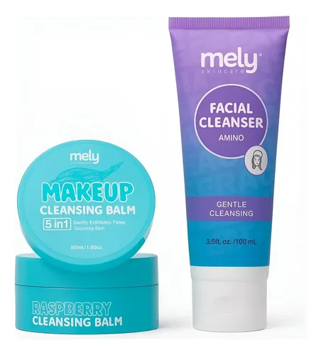 Kit Facial Mely Doble Limpieza Bálsamo Espuma Espatula