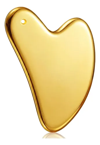 Gua Sha Facial Nuanchu Acero Inoxidable Corazón Dorado