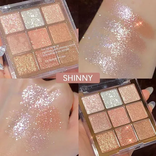 Paleta De Sombras Glitter 9 Colores Maquillaje Para Ojos