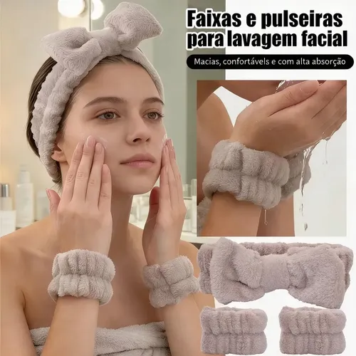 Kit 20 Esponjas Maquillaje Con Diadema Y Muñequeras Rosa