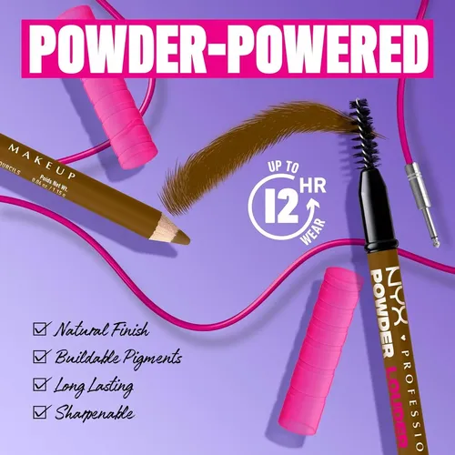 Lápiz De Cejas Nyx Powder Louder 1.13g Vegano Rubio