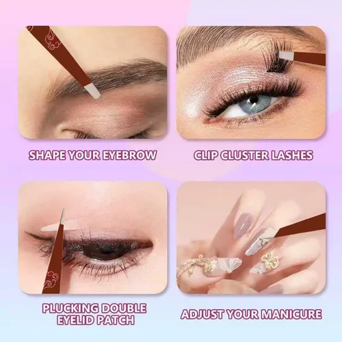 Set De 4 Pinzas Profesionales De Acero Inoxidable Para Cejas