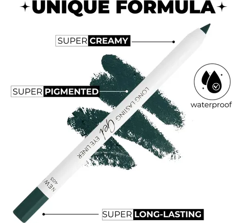 Lápiz Delineador De Ojos En Gel Lamel No Smudge Verde