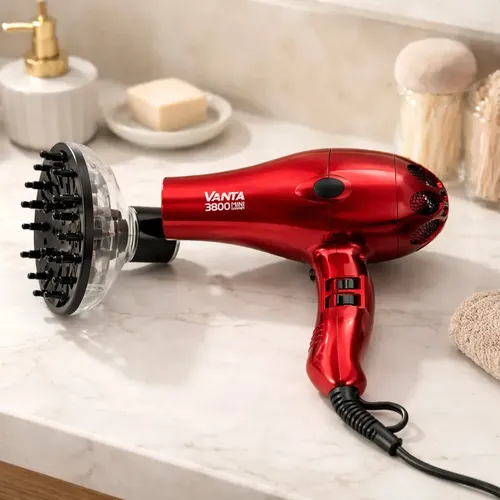 Vanta Secador 3800 Mini compact + difusor VANTA Universal Color Rojo