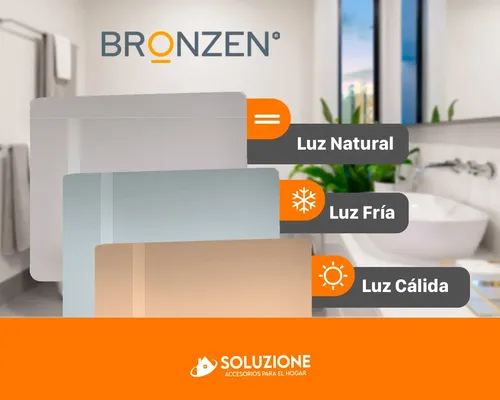 Espejo Horizontal Borde Curvo Luz Led Trasera 70×50