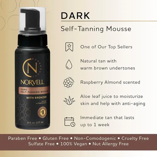 Norvell Sunless Dark Autobronceador Mousse Con Bronceador 8