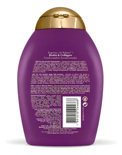 Acondicionador OGX Thick & Full + Biotin & Collagen en botella de 385mL por 1 unidad