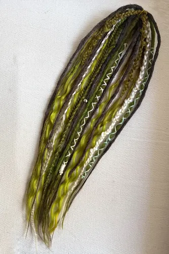 10 De Mix Dreads Rastas Verde Y Marrón Con Trenzas 55 Cm