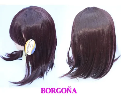Pelucas Cortas Carre Cosplay Kanekalon Castaño Oscuro