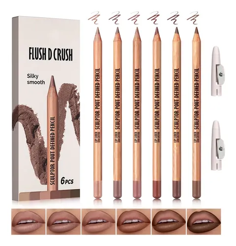 Teihwal Set 6 Lápices Delineador Labial Nude Marrón Mate