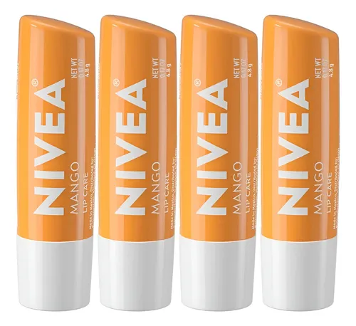 Nivea Balsamo Labial En Barra Sabor Mango Pack X4