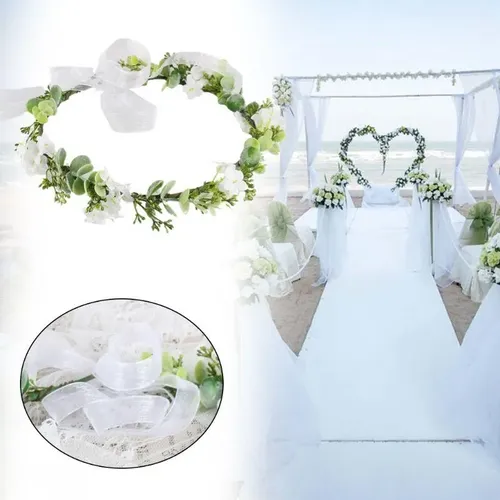 Corona De Flores For El Pelo, Corona Floral Con Cinta Para