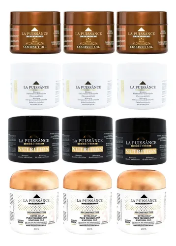 La Puissance Mascaras X12u Plex, Argan, Keratina Y Coconut