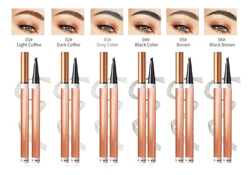 Delineador De Cejas 4 Puntas Marrón Oscuro Impermeable