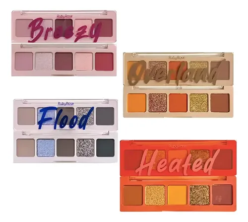 Ruby Rose Elements Paleta 5 Sombras Mate Y Brillo Ojos Color HEATED