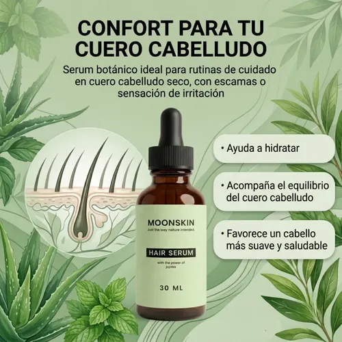 Serum Capilar Moonskin Jojoba Ricino Brillo Cabello 30ml