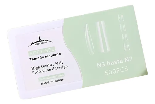 Paris Night Tips Para Soft Gel N°3 Hasta N°7 Coffin X 500u