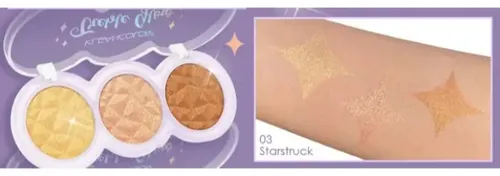 Iluminador y Rubor KleanColor de 3 Tonos con Acabado Brillante Star Struck