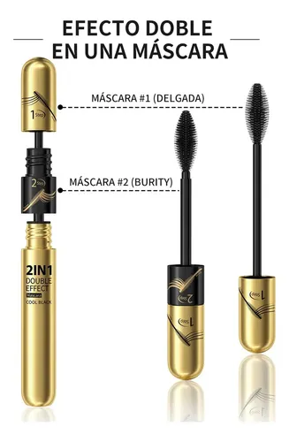 Mascara De Pestañas Rimel 2+1 Doble Efecto Alargador Curvado