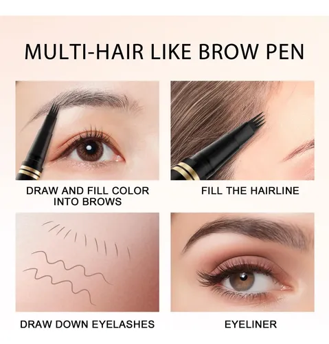 Lápiz De Cejas Lavone 2-en-1 Microblading Marrón Oscuro