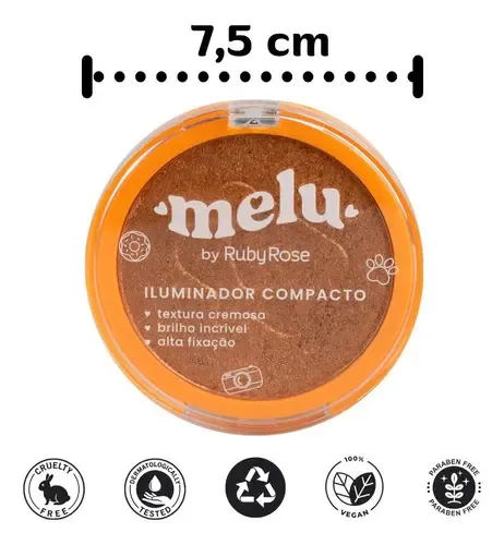 Iluminador Compacto Cor 02 Melu de Ruby Rose 12,2 g