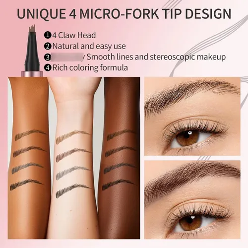 Lápiz De Cejas Qic Microblading Marrón Oscuro Resistente Al