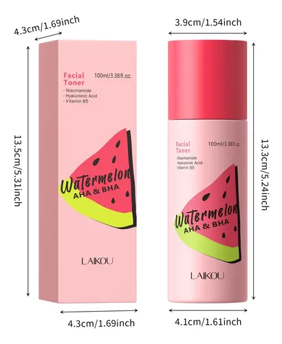 Tónico Facial Laikou Watermelon Aha Bha 100ml Normal Día/noche