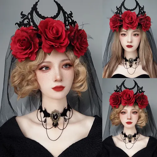 Tiara Gótica Con Diadema Para El Día De Los Muertos