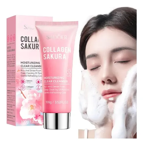 Sadoer Crema Limpiador Facial Sakura Colágeno Hidratante Todo Tipo De Piel Día/noche