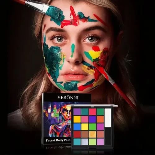 & Kit De Pintura Facial Al Óleo De 22 Colores Con 10 *