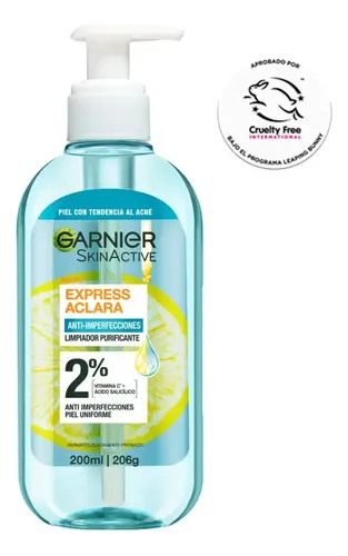 Gel Limpiador Facial Garnier Skin Active Aclara