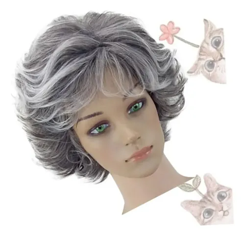 S Jf 1 Pc Pelucas De Anciana Peluca Gris Pelucas Mujeres Jf