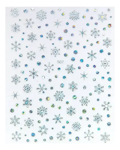 Stickers Para Uñas Autoadhesivos Copos De Nieve