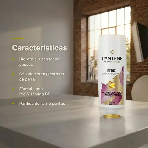 Acondicionador Hidratante Pantene Pro-V Miracles Detox Limpia – Purifica 200 ml