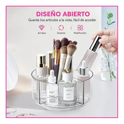 Organizador Giratorio Cosméticos Y Accesorios Transparente