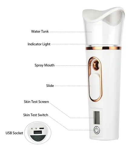Humidificador Facial Mini Nano Mist Steamer