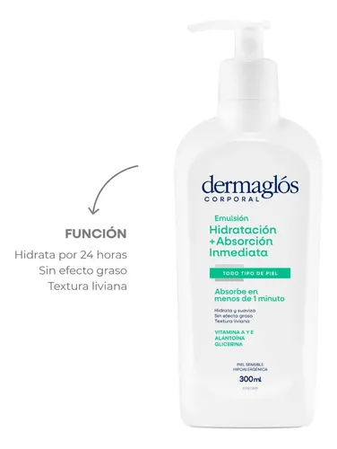 Crema Corporal Dermaglós Hidratación Inmediata X 300 G