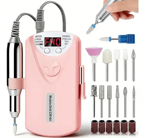 Pulidor De Uñas Profesional Usb 40000 Rpm Rosa